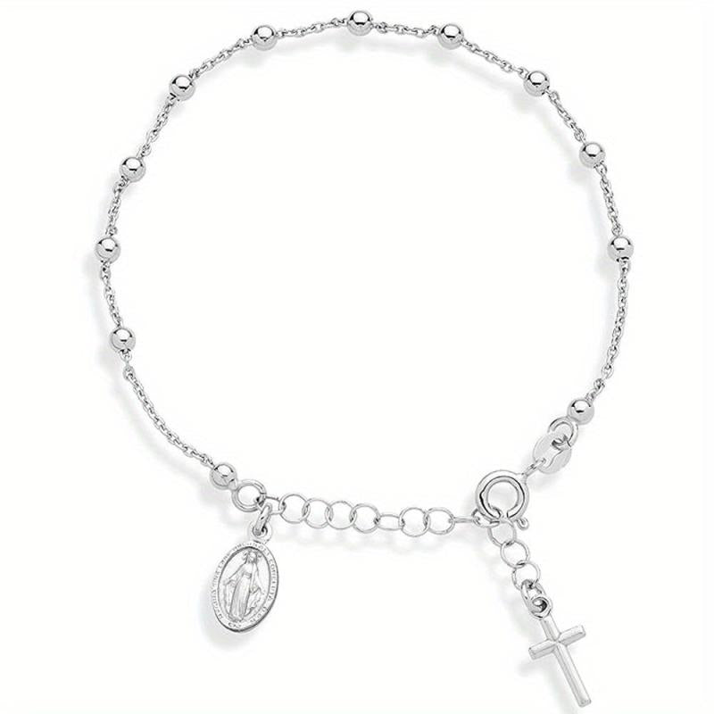 Silvery Cross Bracelet for Women