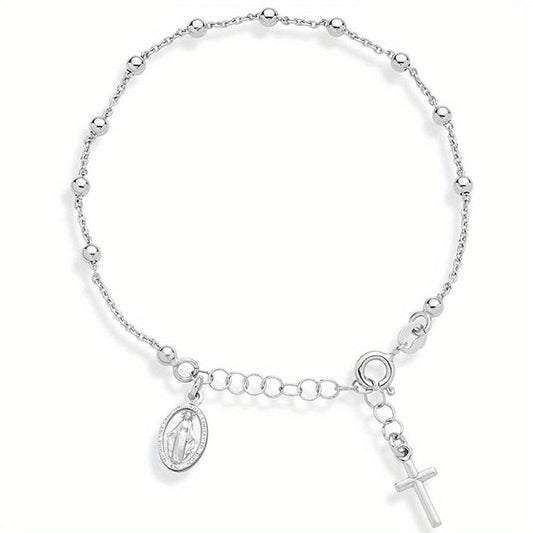 Silvery Cross Bracelet for Women