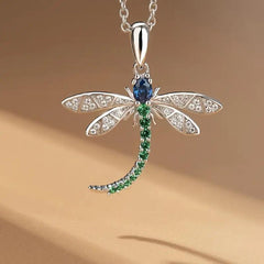 Long Dragonfly Hanging Necklace Jewelry