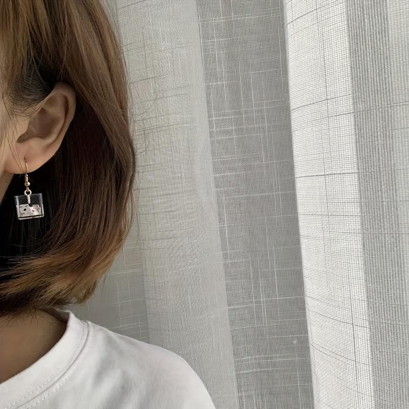 Acrylic 3D Square Playing Card Dangle Earrings