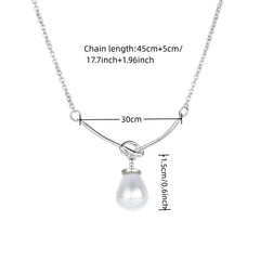 Irregular Bow Pearl Pendant Necklace for Women