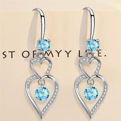 Double Love Droplet Zircon Earing For Women Jewelry