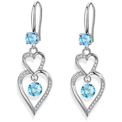 Double Love Droplet Zircon Earing For Women Jewelry