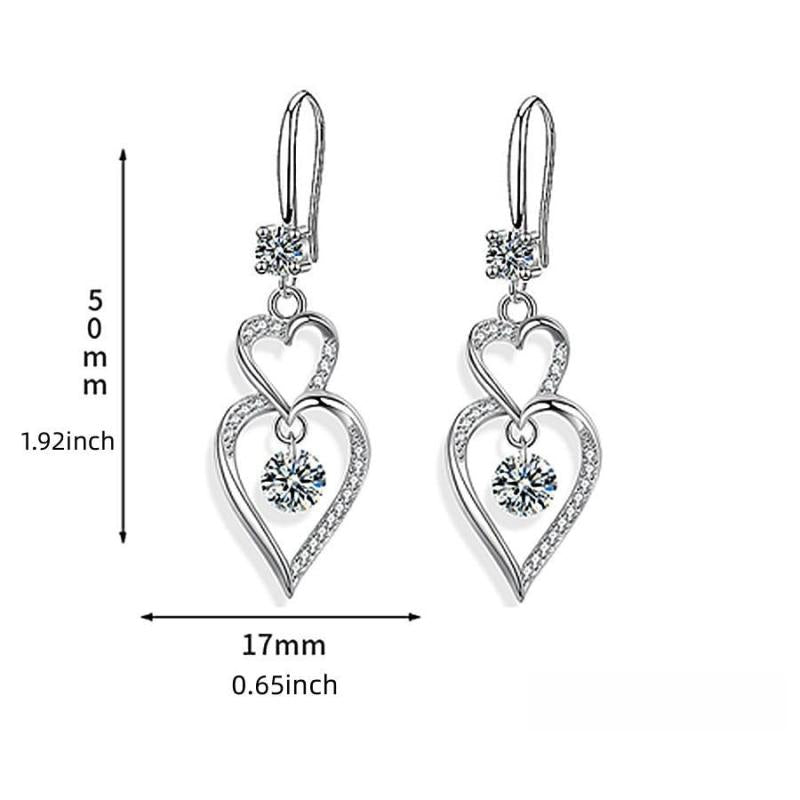 Double Love Droplet Zircon Earing For Women Jewelry