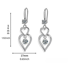 Double Love Droplet Zircon Earing For Women Jewelry