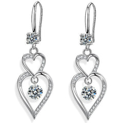 Double Love Droplet Zircon Earing For Women Jewelry