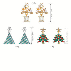 Sparkling Christmas Trees Earrings Gift for Girls