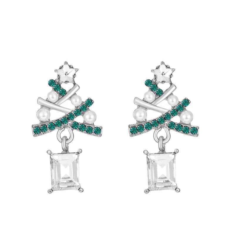 Sparkling Christmas Trees Earrings Gift for Girls