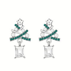 Sparkling Christmas Trees Earrings Gift for Girls