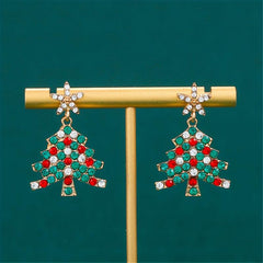 Sparkling Christmas Trees Earrings Gift for Girls