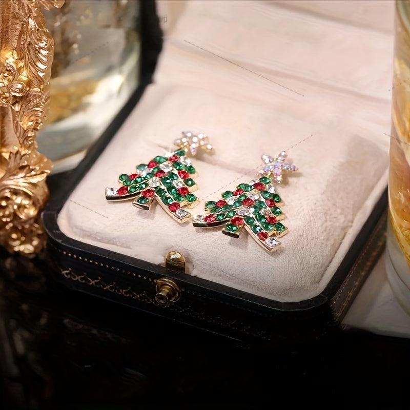 Sparkling Christmas Trees Earrings Gift for Girls