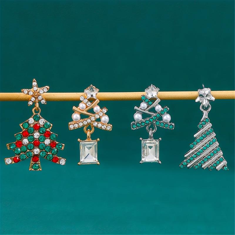 Sparkling Christmas Trees Earrings Gift for Girls