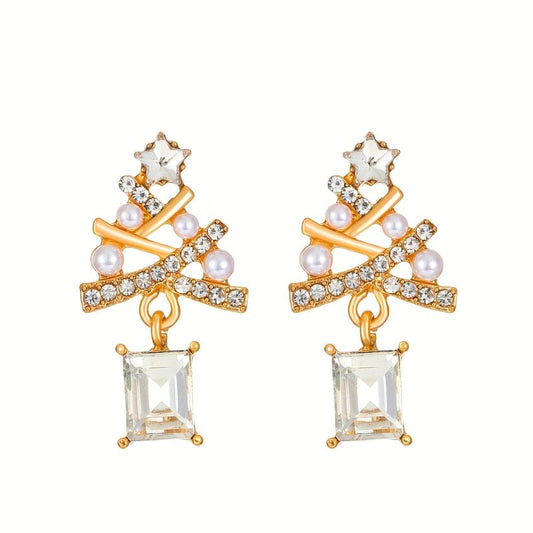 Sparkling Christmas Trees Earrings Gift for Girls
