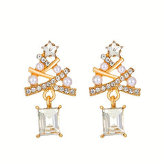 Sparkling Christmas Trees Earrings Gift for Girls