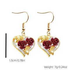 Rose Pendant Earrings Daily Party Accessories Gift