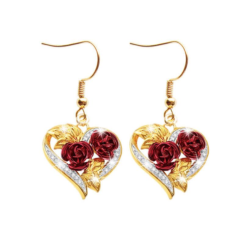 Rose Pendant Earrings Daily Party Accessories Gift