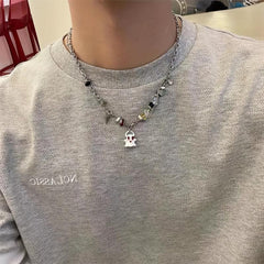 Small Ghost Monster Metal Chain Necklace Gift For Girlfriend