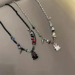 Small Ghost Monster Metal Chain Necklace Gift For Girlfriend