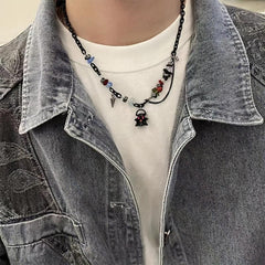 Small Ghost Monster Metal Chain Necklace Gift For Girlfriend