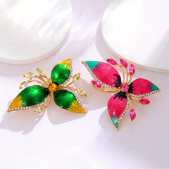 Plum Rhinestone Flower Sweater Buckle Corsage Pin