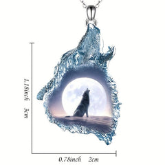 Forest Ghost Wolf Necklace Punk Hip Hop Animal Necklace Wolf Head Pendant