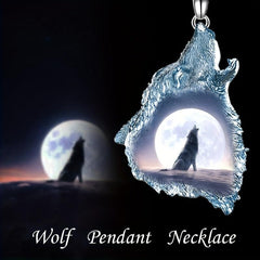 Forest Ghost Wolf Necklace Punk Hip Hop Animal Necklace Wolf Head Pendant