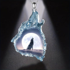 Forest Ghost Wolf Necklace Punk Hip Hop Animal Necklace Wolf Head Pendant