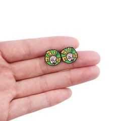 Cartoon Game Piercing Earrings Green Stud Earrings For Woman Party Jewelry Gift