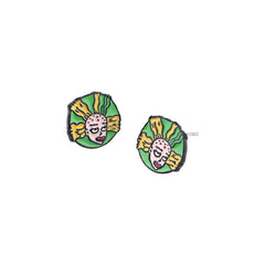 Cartoon Game Piercing Earrings Green Stud Earrings For Woman Party Jewelry Gift