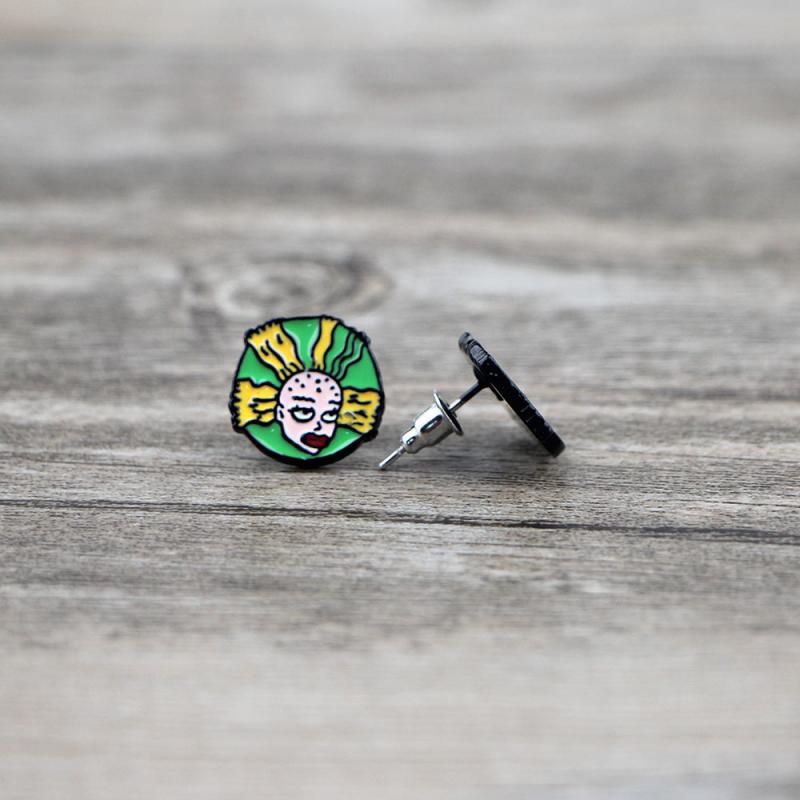 Cartoon Game Piercing Earrings Green Stud Earrings For Woman Party Jewelry Gift