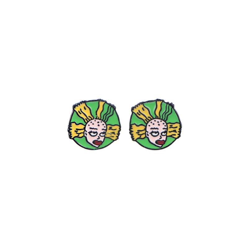 Cartoon Game Piercing Earrings Green Stud Earrings For Woman Party Jewelry Gift