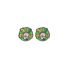 Cartoon Game Piercing Earrings Green Stud Earrings For Woman Party Jewelry Gift