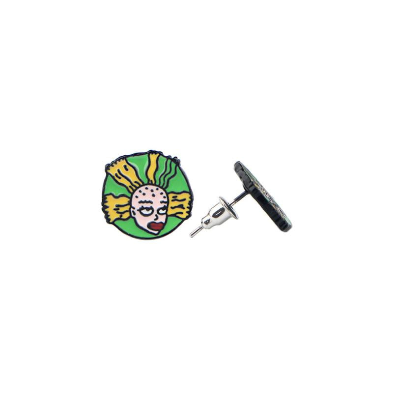 Cartoon Game Piercing Earrings Green Stud Earrings For Woman Party Jewelry Gift