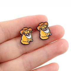 Cat Earrings Cartoon Stud Earrings For Woman Girls Kids Jewelry Gift