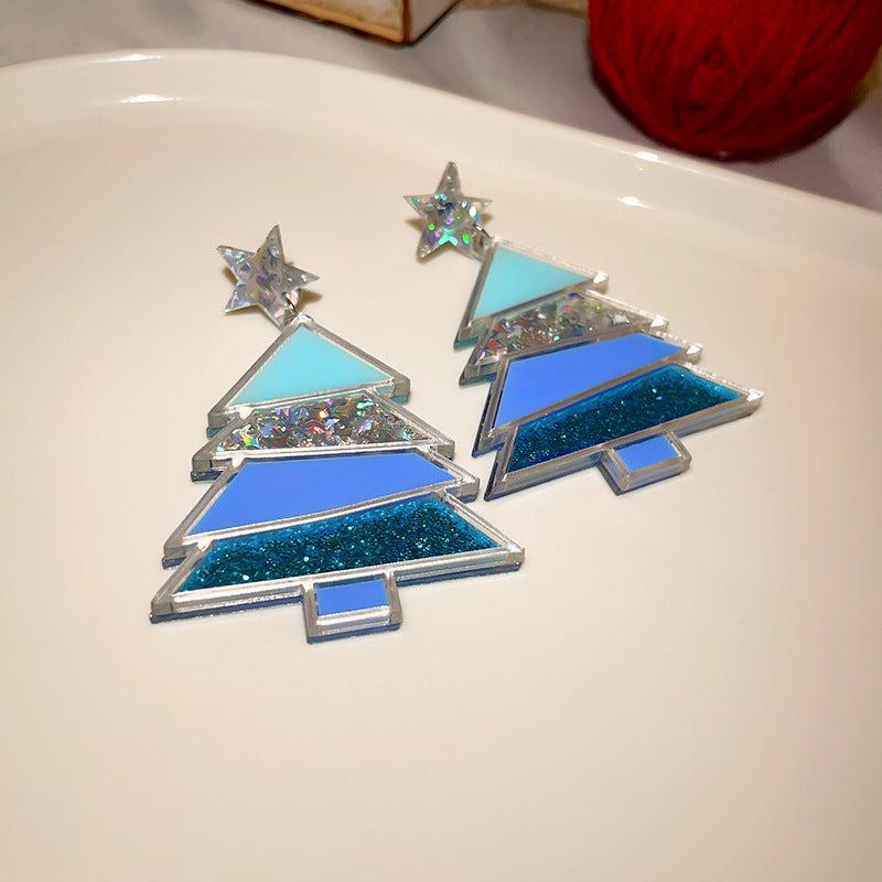 Needle Star Christmas Tree Earrings Stud Earrings Christmas Accessories Earrings