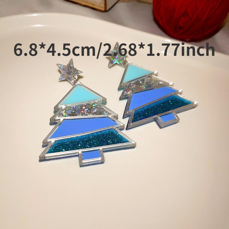 Needle Star Christmas Tree Earrings Stud Earrings Christmas Accessories Earrings