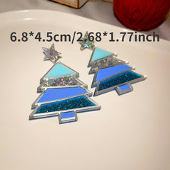 Needle Star Christmas Tree Earrings Stud Earrings Christmas Accessories Earrings