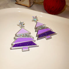Needle Star Christmas Tree Earrings Stud Earrings Christmas Accessories Earrings