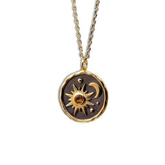 Boho Sun Moon Pendant Necklace Earrings Set - Perfect Gift