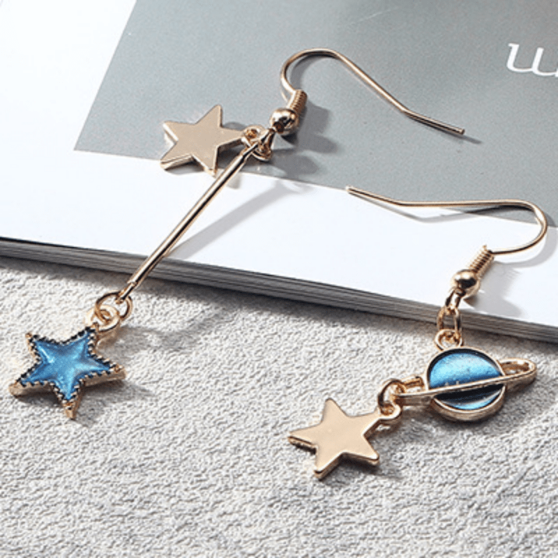 Starry Sky Planet Earrings - Perfect Gift for Girlfriend