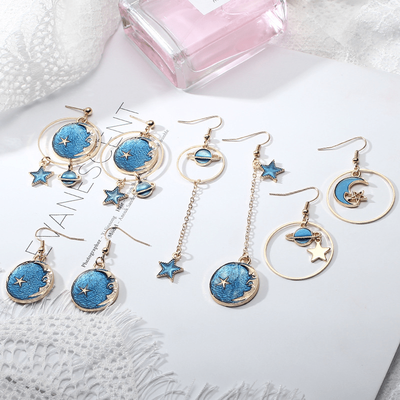 Starry Sky Planet Earrings - Perfect Gift for Girlfriend