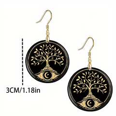 Cartoon Life Tree Acrylic Earrings Retro Party Jewelry