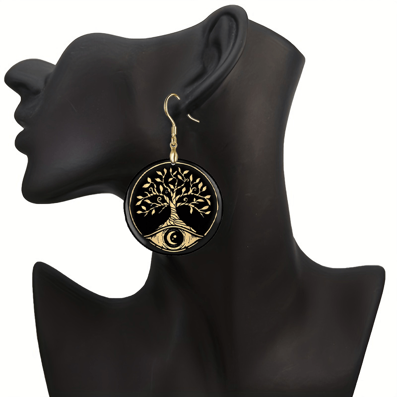 Cartoon Life Tree Acrylic Earrings Retro Party Jewelry