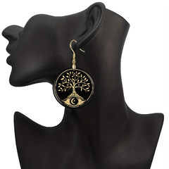 Cartoon Life Tree Acrylic Earrings Retro Party Jewelry