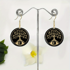 Cartoon Life Tree Acrylic Earrings Retro Party Jewelry