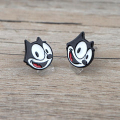 Cartoon Cats Piercing Earrings Studs For Girls Kids Jewelry Gift