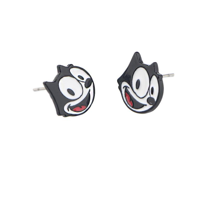 Cartoon Cats Piercing Earrings Studs For Girls Kids Jewelry Gift