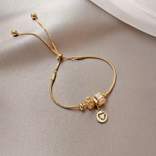 Hollow Heart Charm Bracelet Birthday Gift