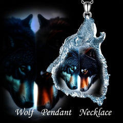 Geometric Triangle Crystal Pendant Animal Wolf Necklace
