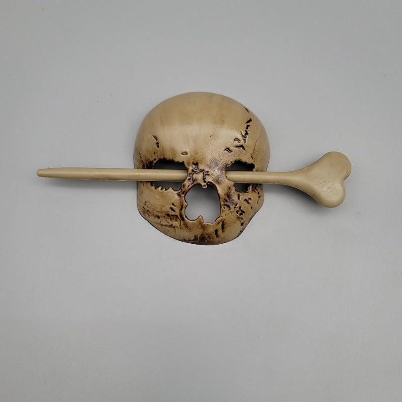 Vintage Moth Skull Hairpin for Halloween Costume
